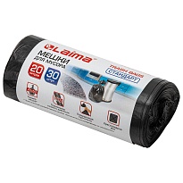 Мешки для мусора 20 л, черные, в рулоне 30 шт., ПНД, 8 мкм, 500х450 мм, LAIMA, 601376 в Боровичах