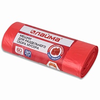 Мешки для мусора 60 л, красный, в рулоне 20 шт., ПНД, 10 мкм, 680х580 мм, LAIMA, 606702 в Боровичах Мешки для мусора 60 л, красный, в рулоне 20 шт., ПНД, 10 мкм, 680х580 мм, LAIMA, 606702 в Боровичах