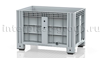 Контейнер iBox сплошной на ножках с пробкой 1 дюйм серый в Боровичах
