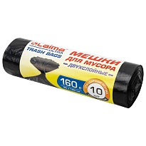 Мешки для мусора 160 л, черные, в рулоне 10 шт., ПВД, 30 мкм, 1200х900 мм, LAIMA ULTRA, 607694 в Боровичах
