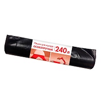 Мешки для мусора 240 л, черные, в рулоне 10 шт., ПВД 100 мкм, 1350х900 мм, Концепция Быта, 603887 в Боровичах