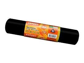Мешки для мусора 180 л, ароматизированные, черные, в рулоне 10 шт., ПВД, 80 мкм, 1100х930 мм, EXPORT, exp18010142 в Боровичах