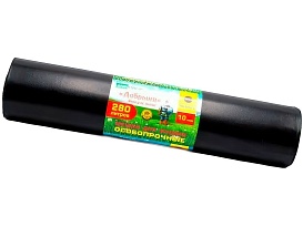 Мешки для мусора 280 л, ароматизированные, черные, в рулоне 10 шт., ПВД 110 мкм, 1400х930 мм, Добрыня, Dob28010black в Боровичах
