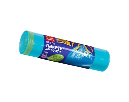 Мешки для мусора 35 л, с завязками, голубые, в рулоне 20 шт., ПНД, 12 мкм, 560х530 мм, GRIFON, 101-061 в Боровичах