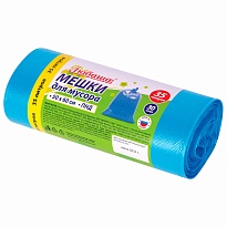 Мешки для мусора 35 л, синие, в рулоне 30 шт., ПНД, 10 мкм, 600х500 мм, Любаша, 608091 в Боровичах