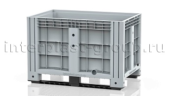 Контейнер iBox сплошной на полозьях с пробкой 1 дюйм серый в Боровичах