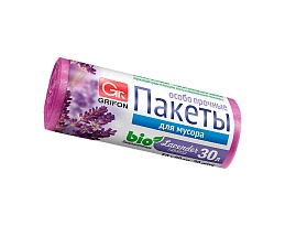 Мешки для мусора 30 л, ароматизированные, Лаванда, сиреневые, в рулоне 20 шт., ПНД, 9 мкм, 560х530 мм, GRIFON Aroma, 101-020 La в Боровичах