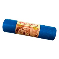 Мешки для мусора 100 л, с завязками, синие, в рулоне 10 шт., ПВД, 40 мкм, 840х670 мм, Концепция Быта Vitalux, 604933 в Боровичах